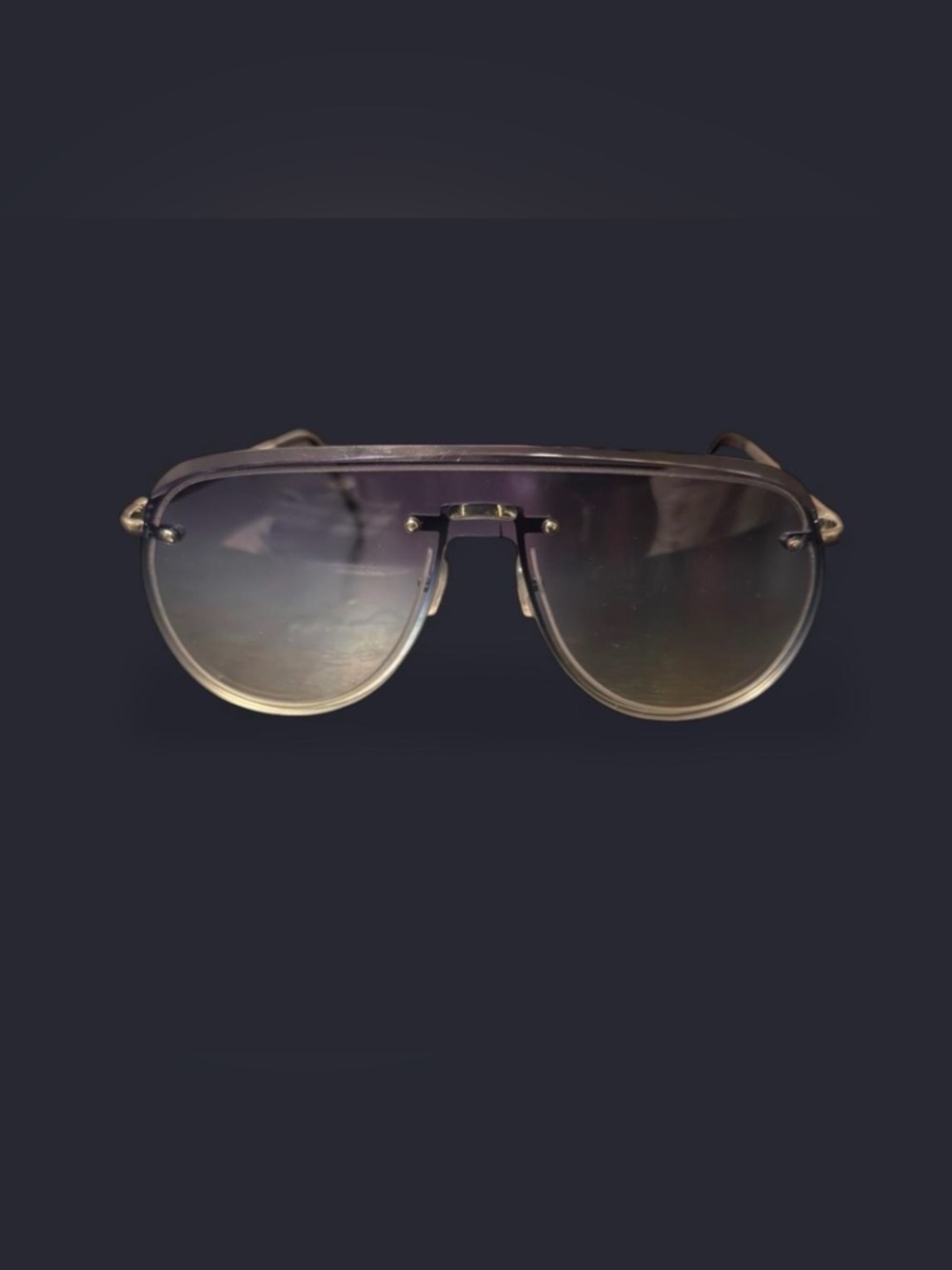 Aviator Shield Sunglasses in Gradient Smoke